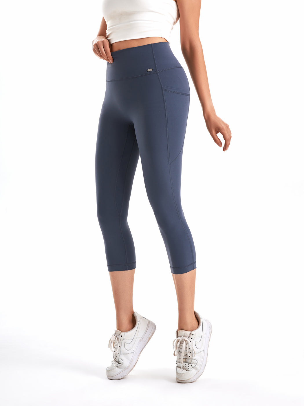 YOF Signature High Waisted SculptFlow 20" Inseam Legging Navy Grey