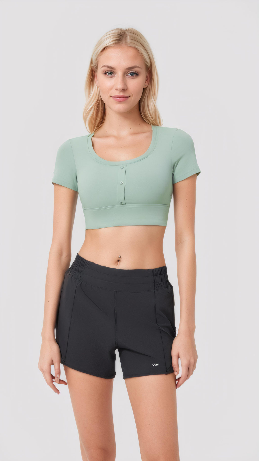 HoneyBun Button Crop Top