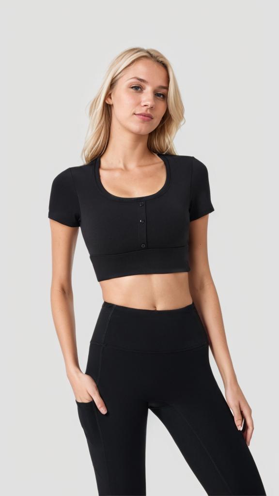 HoneyBun Button Crop Top