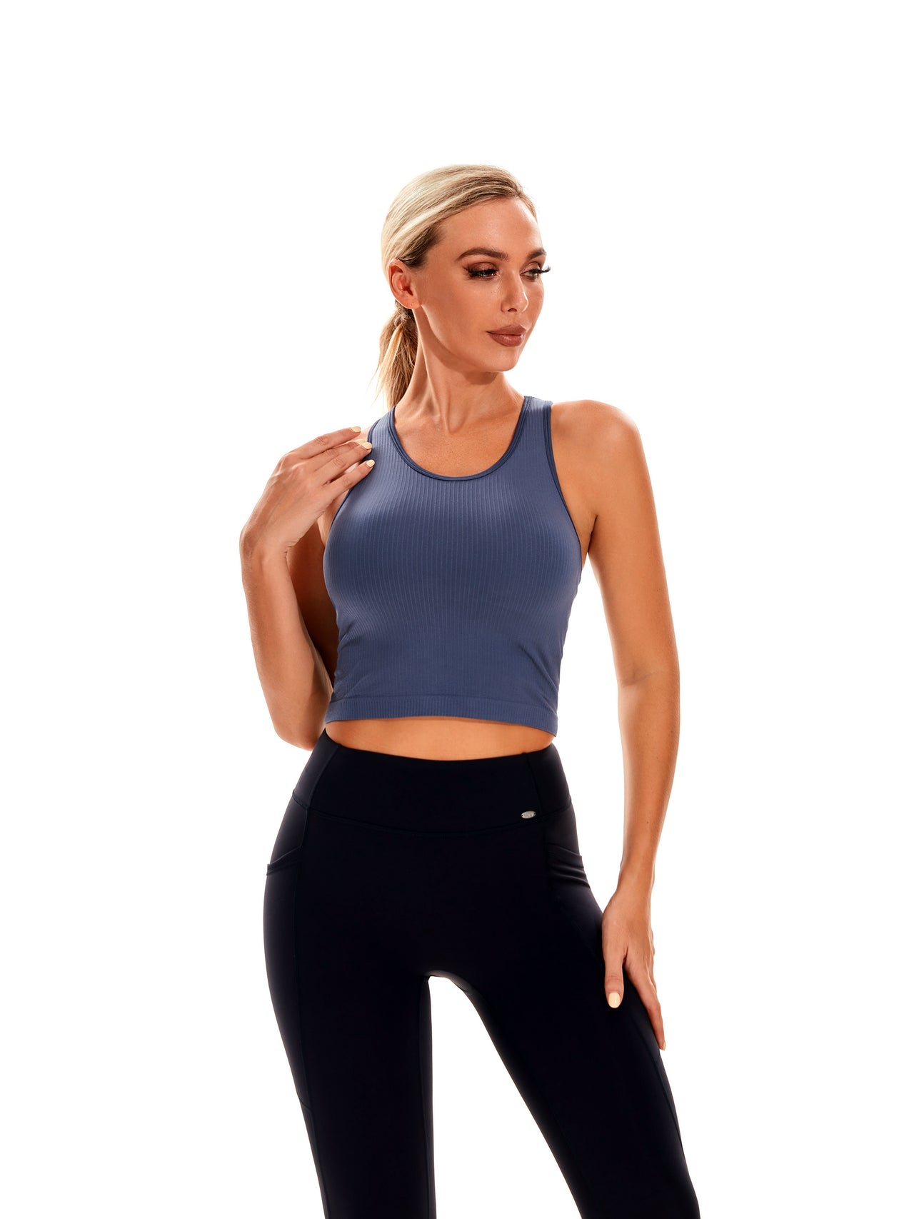 Stitches Sommer Ray Seamless Ribbed Active Bra