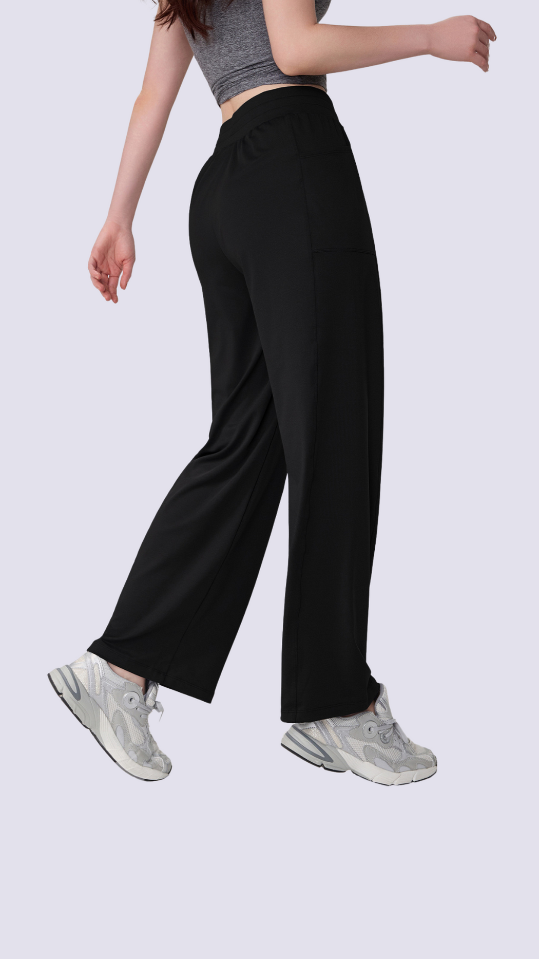 Air-Cool Drawstring High Waist Wide Leg Pants with Pockets