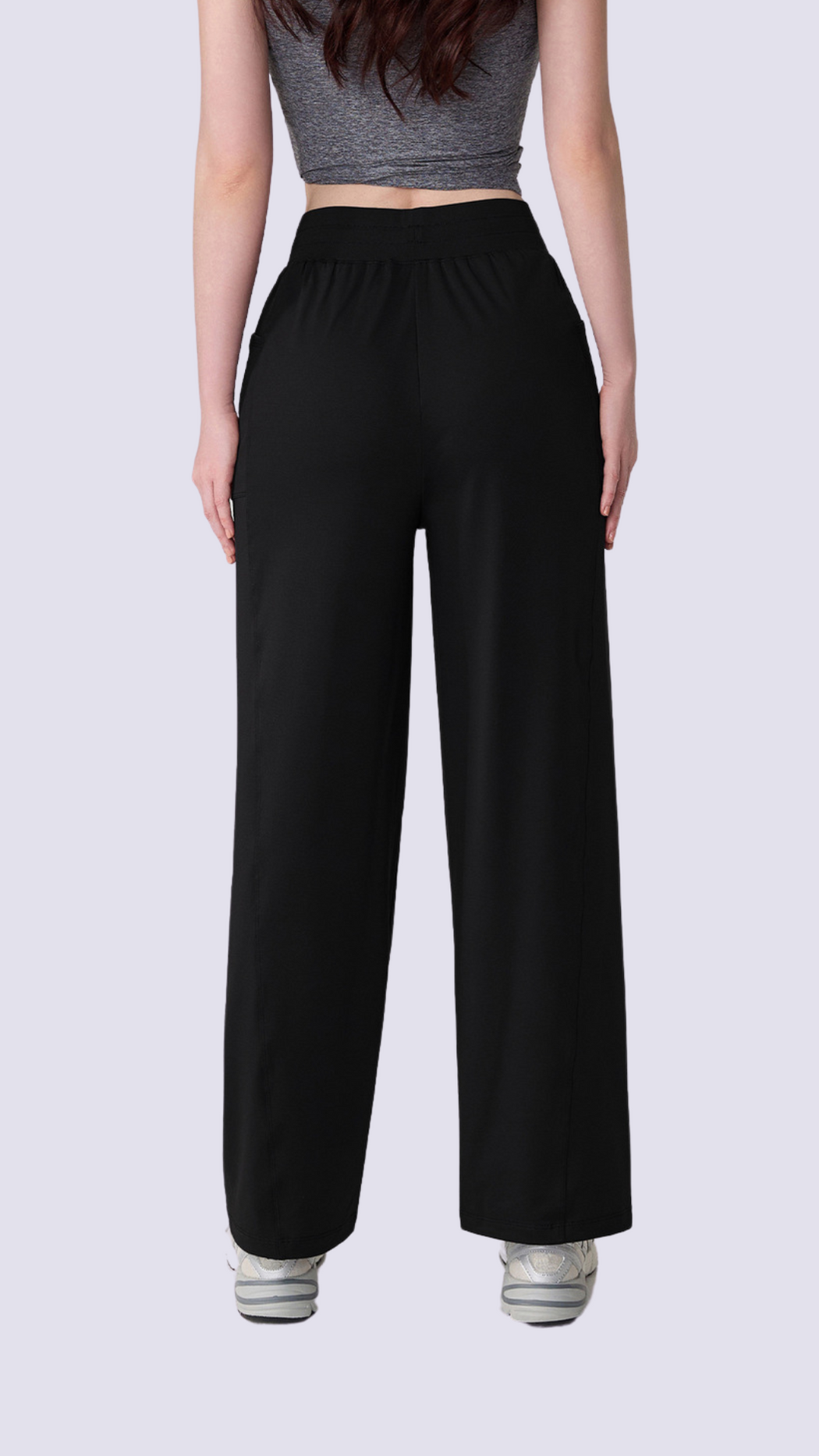 Air-Cool Drawstring High Waist Wide Leg Pants with Pockets