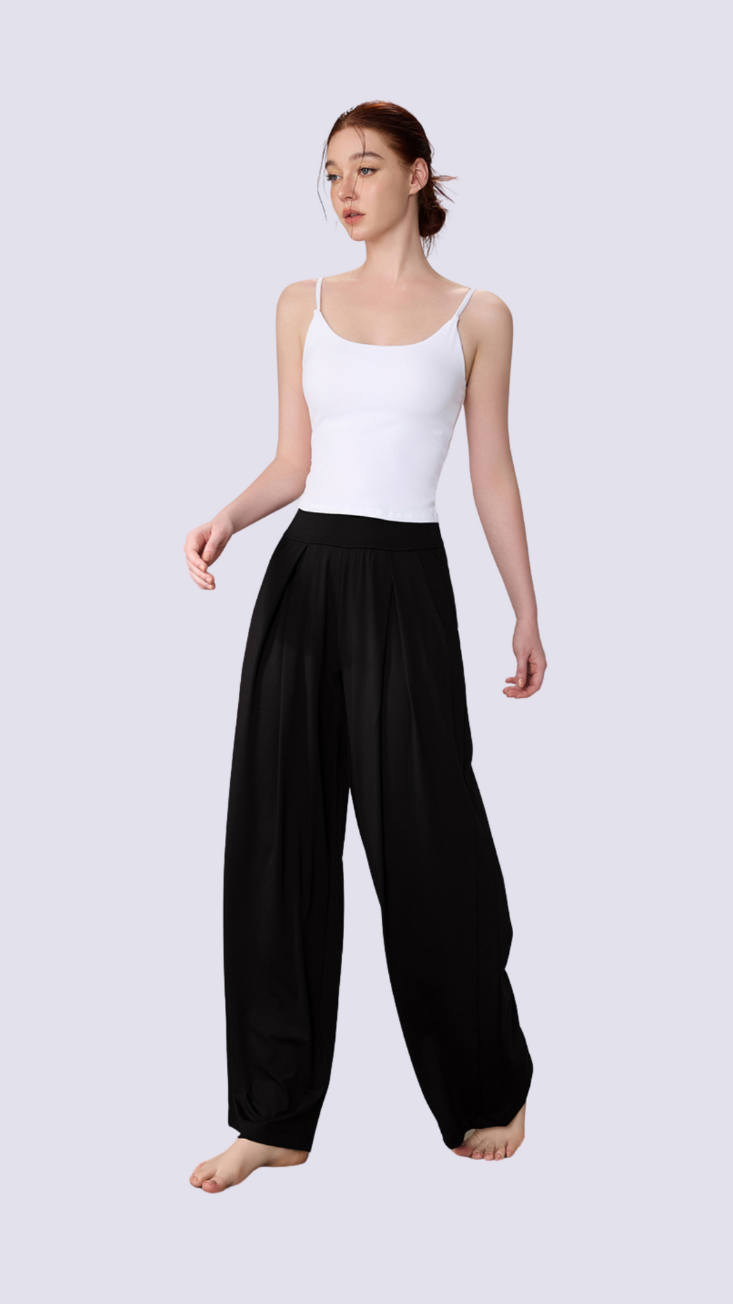 Elegance High Waist Fold Front Wide Leg Pants