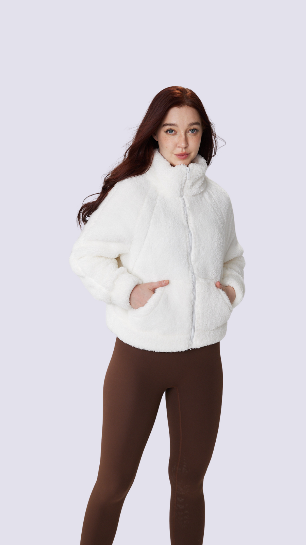 Grace Plush Teddy Zip-Up Jacket with Front Pockets