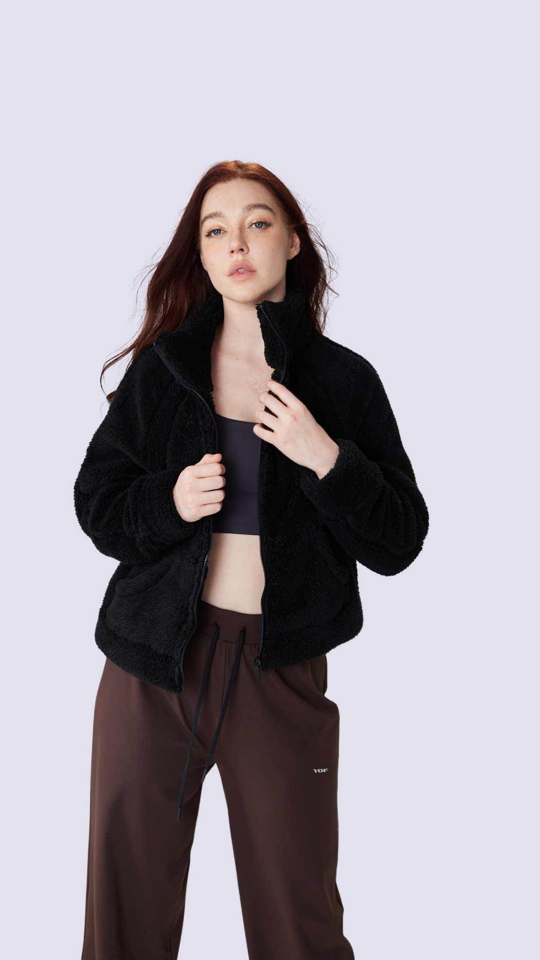 Grace Plush Teddy Zip-Up Jacket with Front Pockets