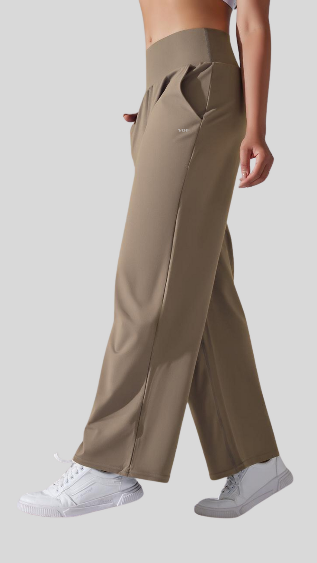 GlideFit High Waist Wide Leg Pants With Side Pockets Asian Length (96 - 102cm)