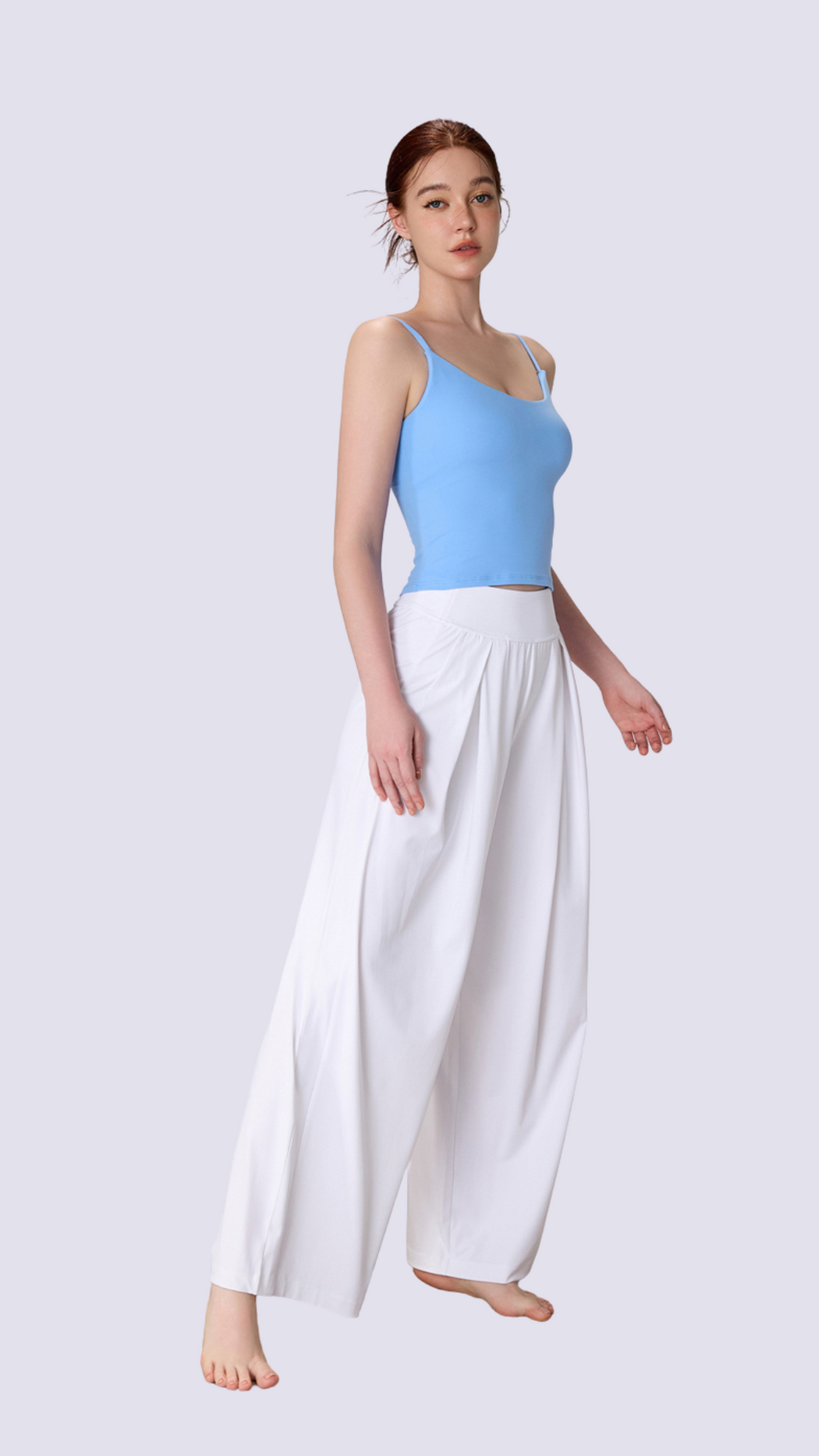 Elegance High Waist Fold Front Wide Leg Pants