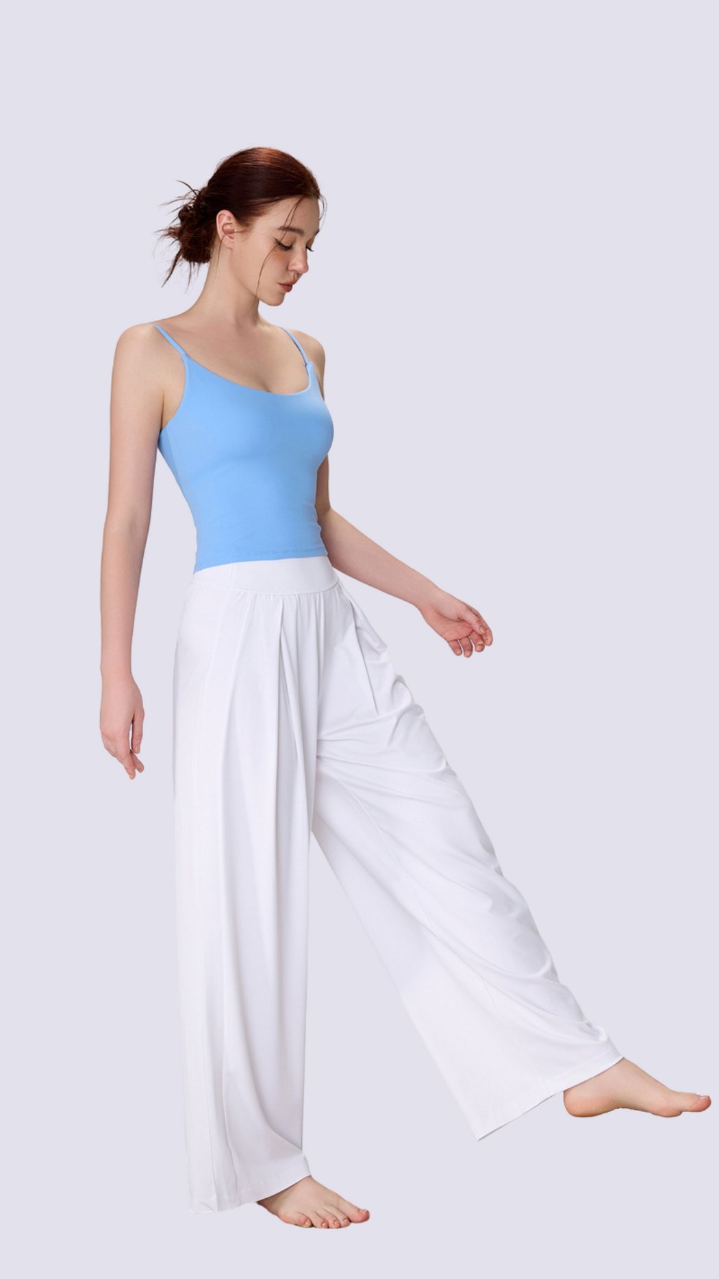 Elegance High Waist Fold Front Wide Leg Pants