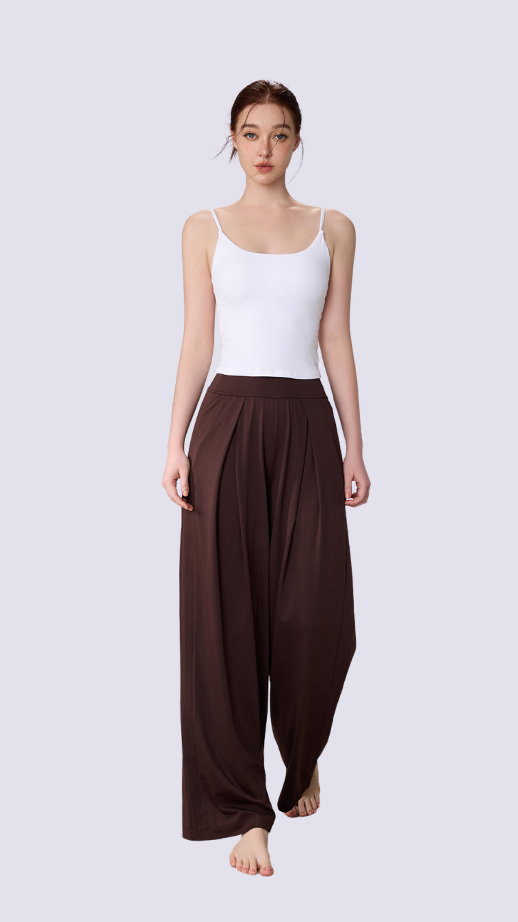 Elegance High Waist Fold Front Wide Leg Pants